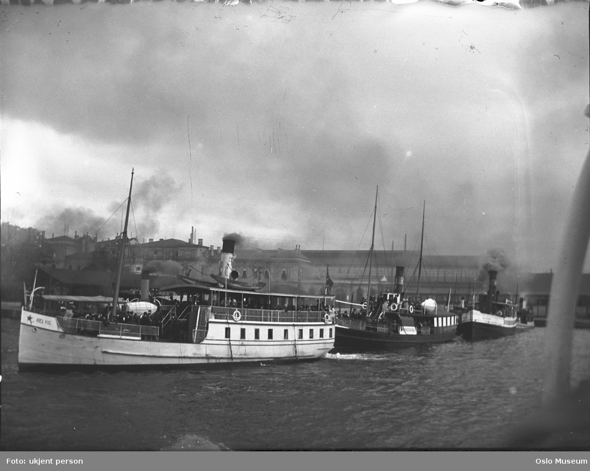 Ved Jernbanebryggen. - Oslo Museum   Digitaltmuseum