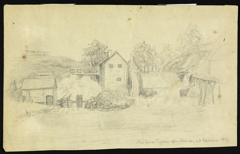 Ved Akerselva [Tegning]