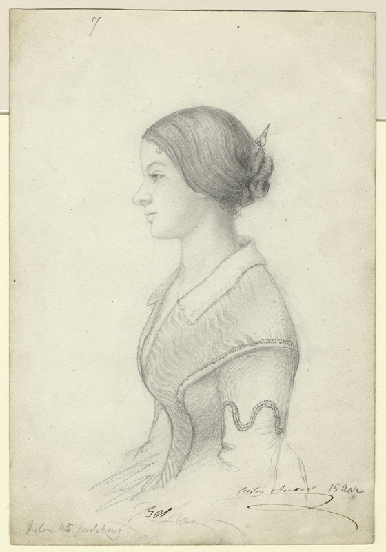 Betzy Anker 15 år. 1845 [Tegning]
