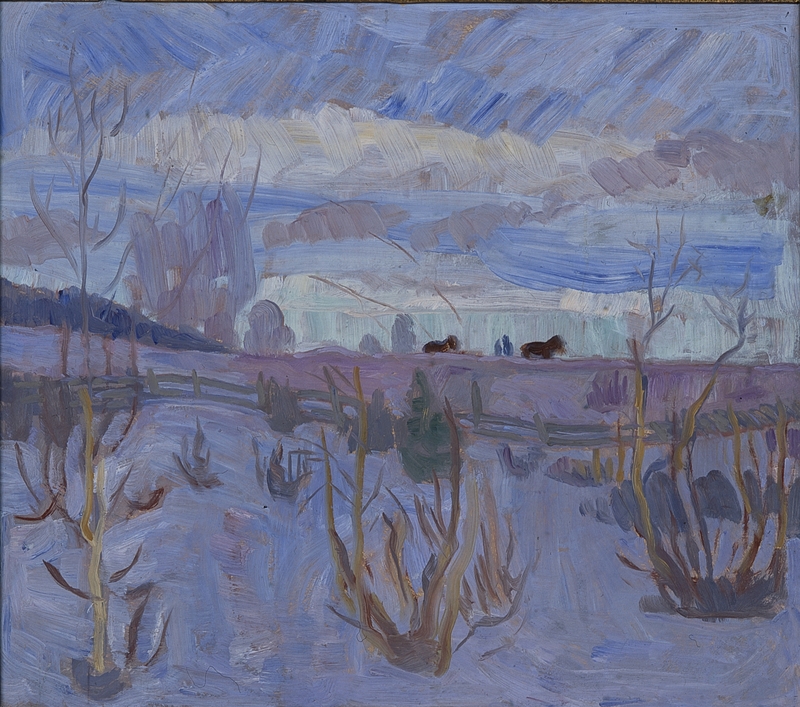 Hester i sne [Maleri]
