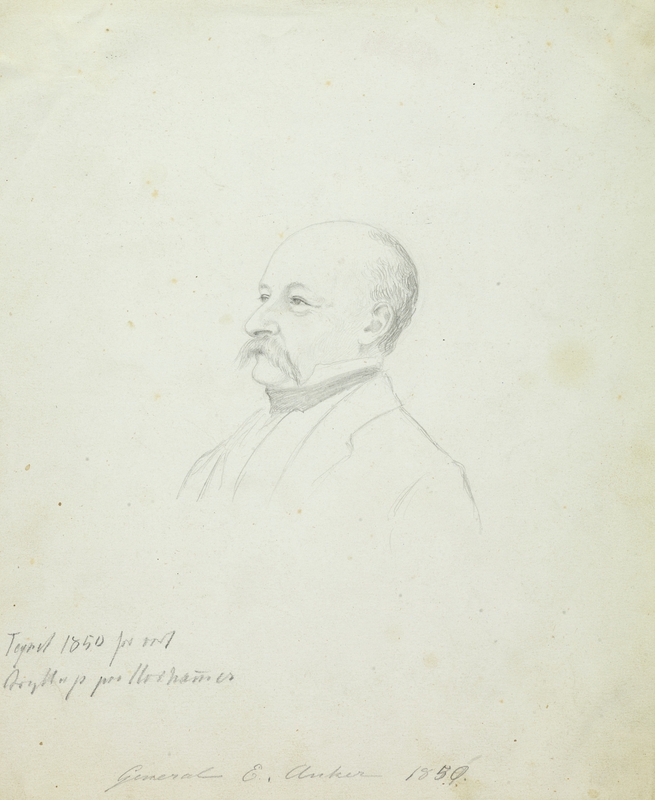 Erik Anker, general. 1850 [Tegning]