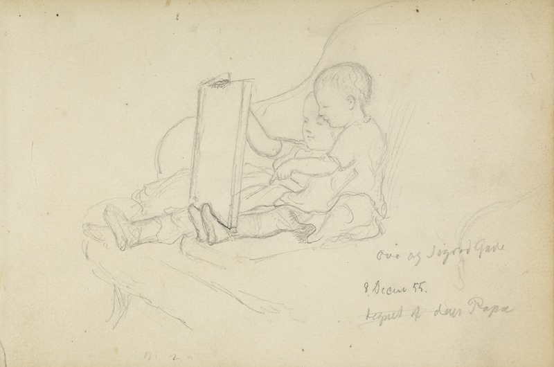 Sigrid og Ove Gude. 1855 [Tegning]