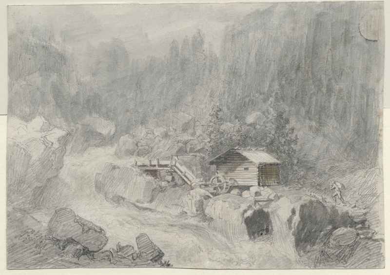 Foss og kvern [Tegning]