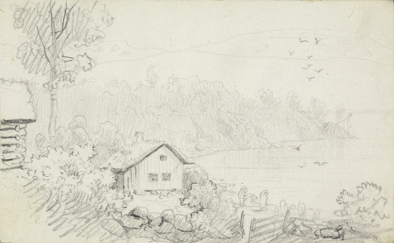 Hus ved havet [Tegning]