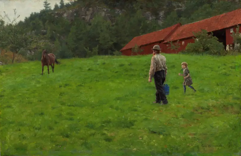 Hesten vannes [Maleri]