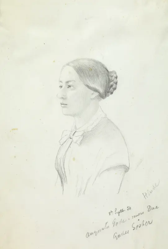 Augusta Gude. 1850 [Tegning]