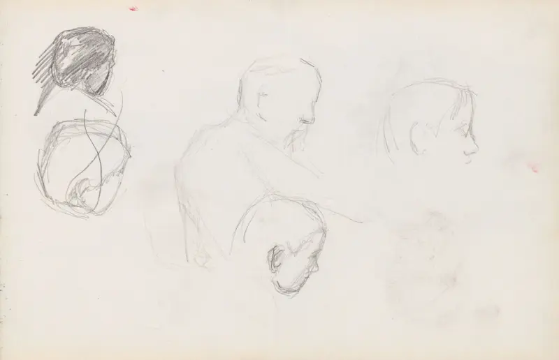Studier av hoder, Signe Scheel, 1892, drawing
