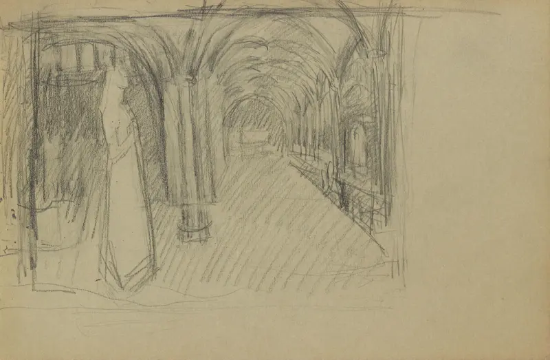 Herrens tjenerinne, Signe Scheel, 1897–1898, drawing