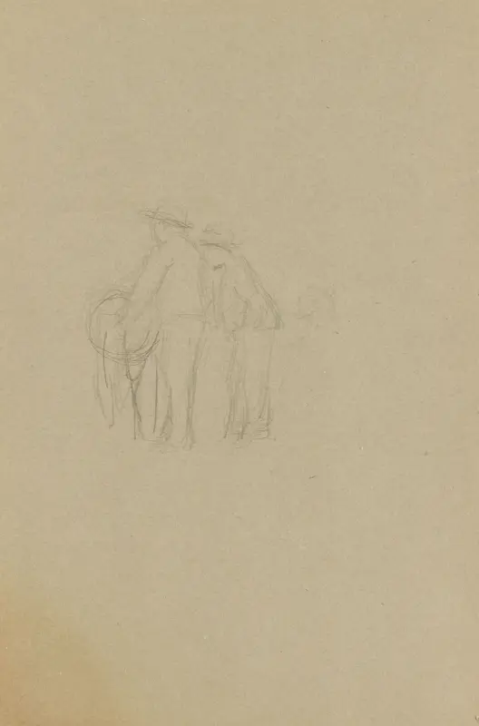 Riss av to gutter, Signe Scheel, 1897–1898, drawing