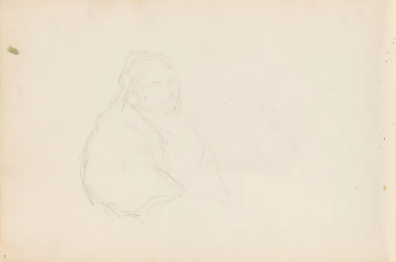 Riss av kvinne, Signe Scheel, 1897–1898, drawing