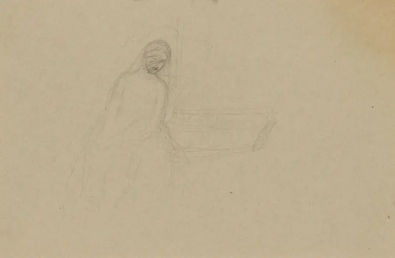 Sittende kvinne, Signe Scheel, 1897–1898, drawing