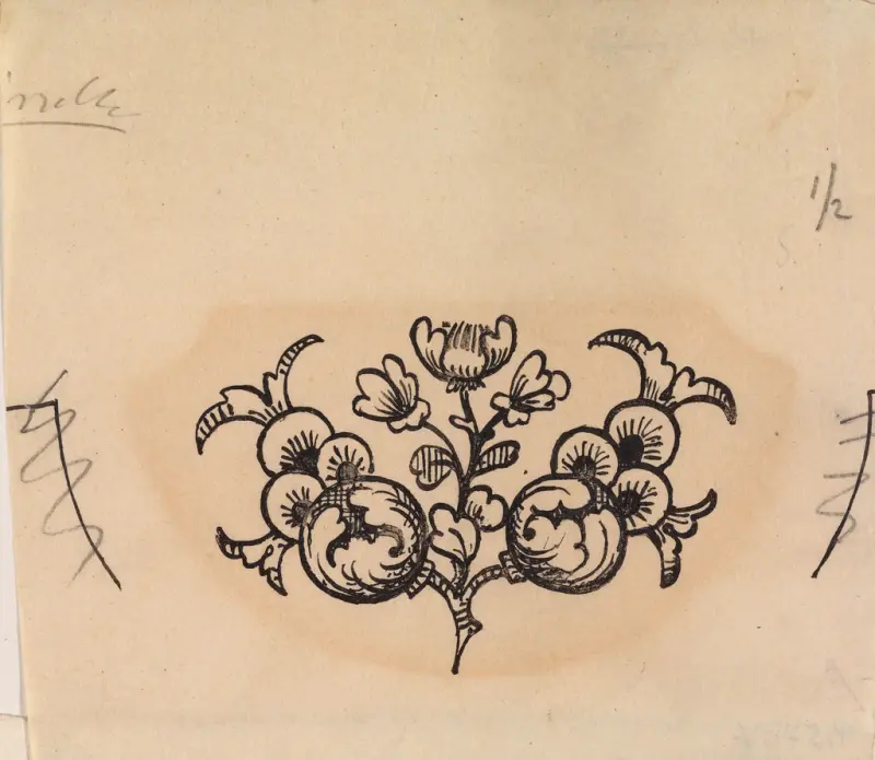 Nissen. Tittelvignett, Thorvald Bindesbøll, 1889, drawing