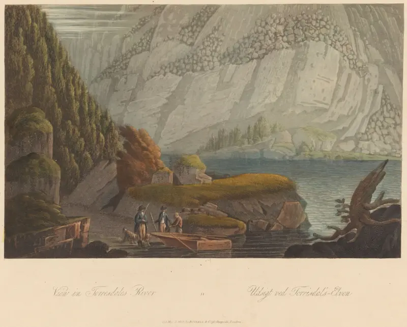 Utsikt ved Torridalselva, John-William Edy, 1800–1812, print