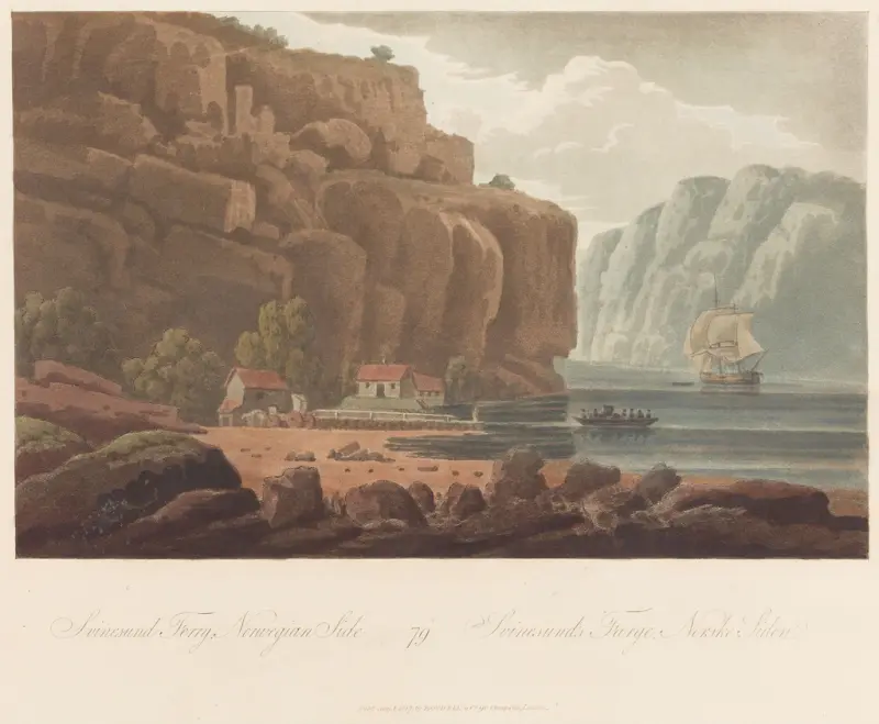 Svinesund fra norsk side, John-William Edy, 1800–1817, print