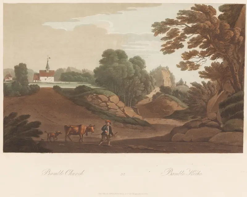 Bamble kirke, John-William Edy, 1800–1813, print