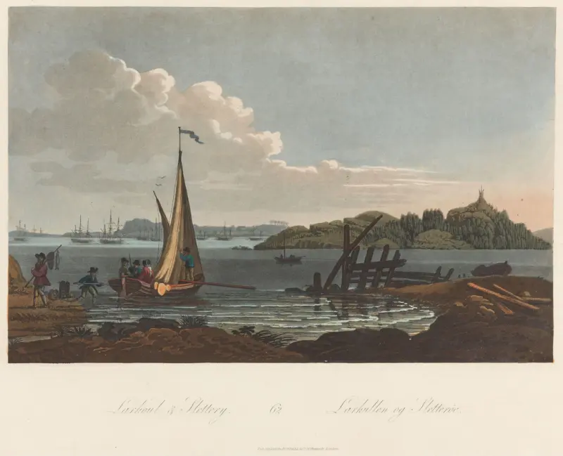 Larkollen og Store Sletter, John-William Edy, 1800–1815, print