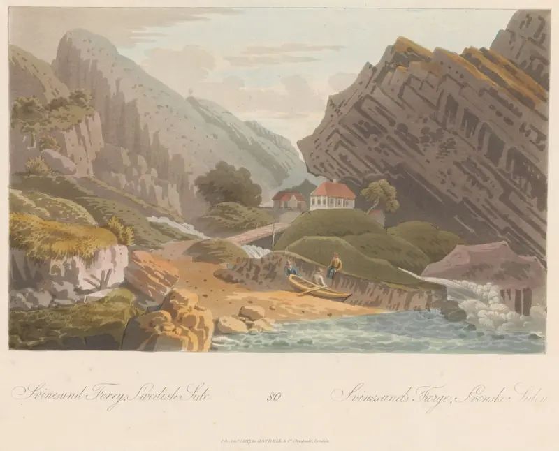 Svinesund fra svensk side, John-William Edy, 1800–1817, print