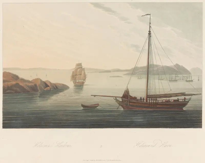 Ny-Hellesund havn, John-William Edy, 1800–1811, print