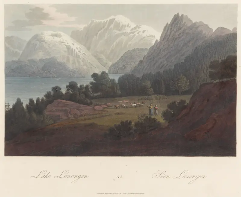 Torpevannet ved Helgeroa, John-William Edy, 1800–1814, print