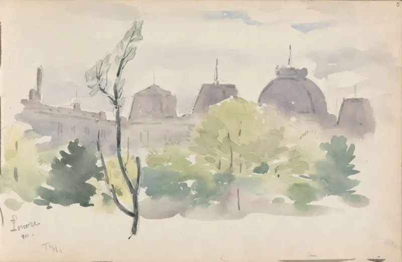 Louvre, Thorolf Holmboe, 1890, drawing