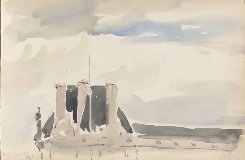 Louvre, Thorolf Holmboe, 1890, drawing