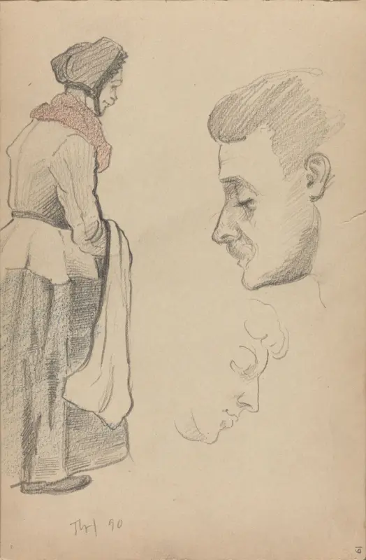 Figurstudier, Thorolf Holmboe, 1890, drawing