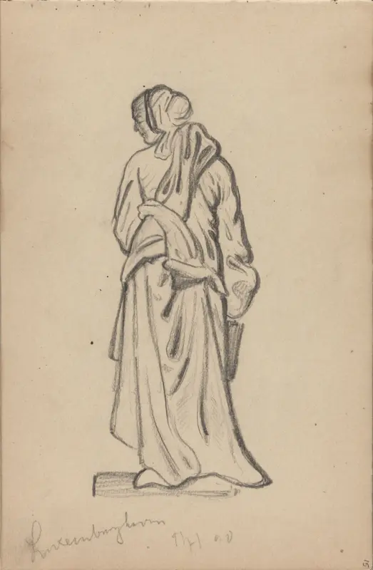 Skulptur, Luxembourghagen, Thorolf Holmboe, 1890, drawing