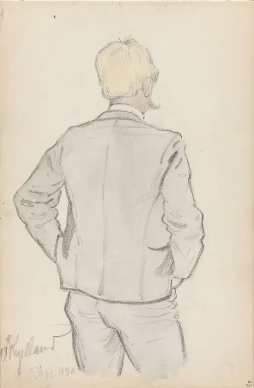 Mann, Thorolf Holmboe, 1890, drawing