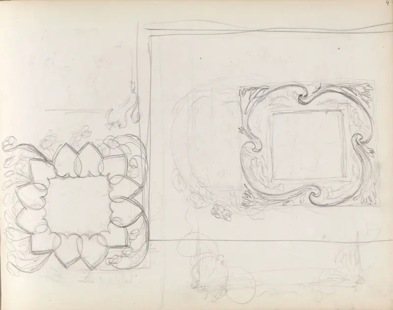 Utkast til bokornamenter, Thorolf Holmboe, 1889–1925, drawing