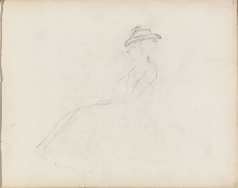Sittende kvinne, Thorolf Holmboe, 1889–1925, drawing