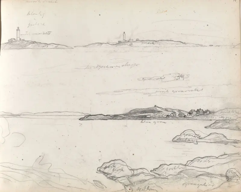 Kystlandskap, Thorolf Holmboe, 1889–1925, drawing