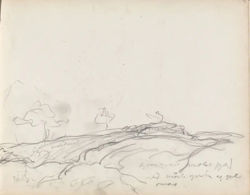 Landskapsriss, Thorolf Holmboe, 1889–1925, drawing