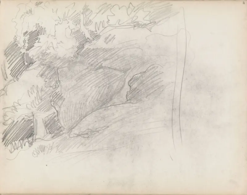 Landskapsriss, Thorolf Holmboe, 1889–1925, drawing