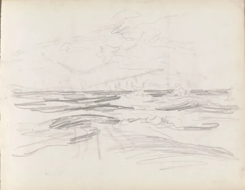 Riss av sjølandskap, Thorolf Holmboe, 1889–1925, drawing