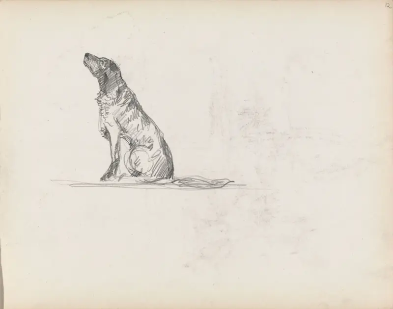 Hund, Thorolf Holmboe, 1889–1925, drawing