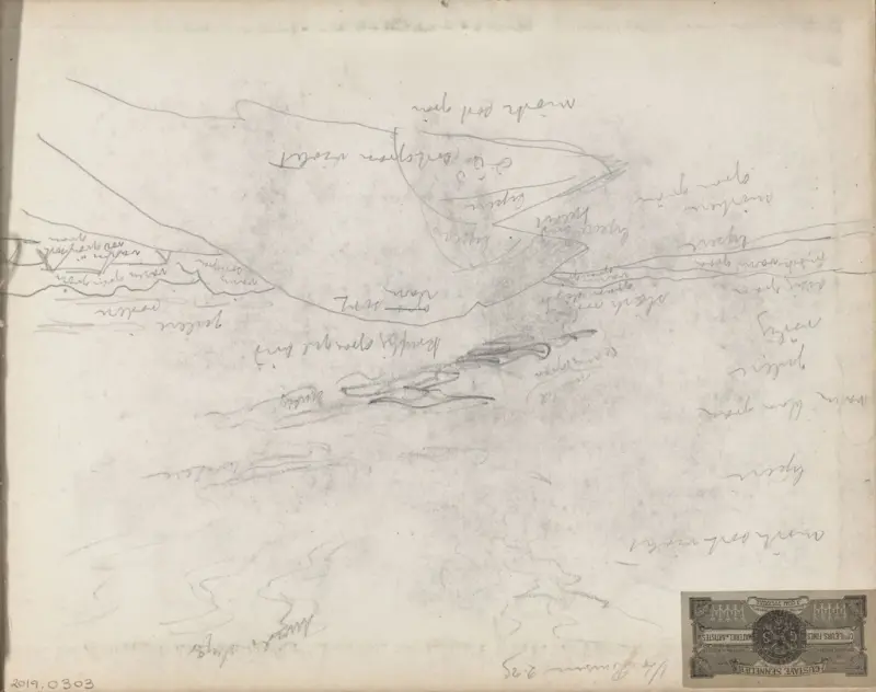 Landskapsriss, Thorolf Holmboe, 1889–1925, drawing