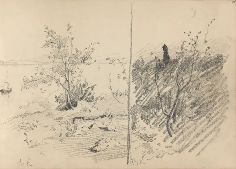 Landskapsstudier, Thorolf Holmboe, 1889–1891, drawing