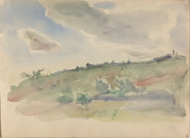 Landskap, Thorolf Holmboe, 1889–1891, drawing