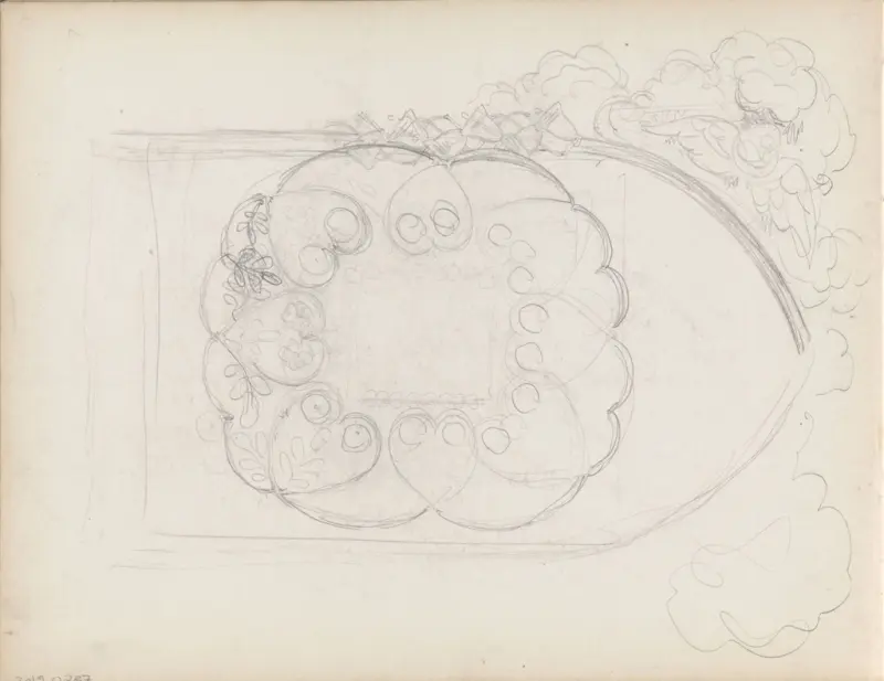 Utkast til bokornament, Thorolf Holmboe, 1889–1925, drawing