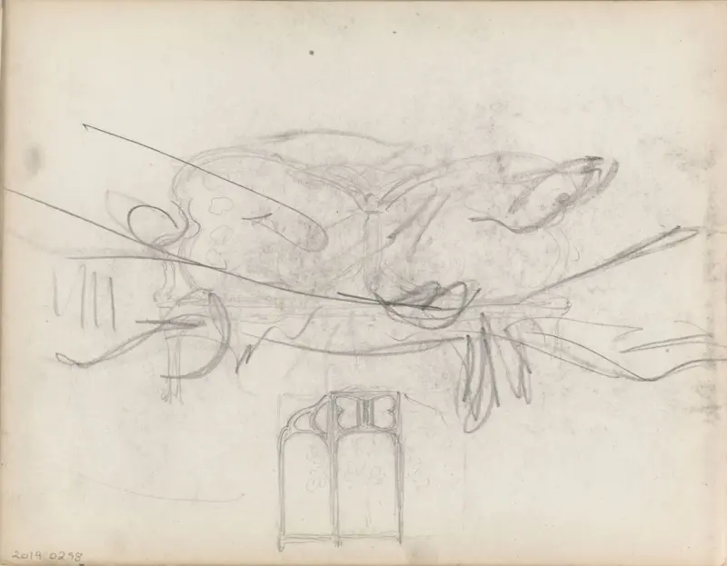 Riss; skjermbrett, Thorolf Holmboe, 1889–1925, drawing