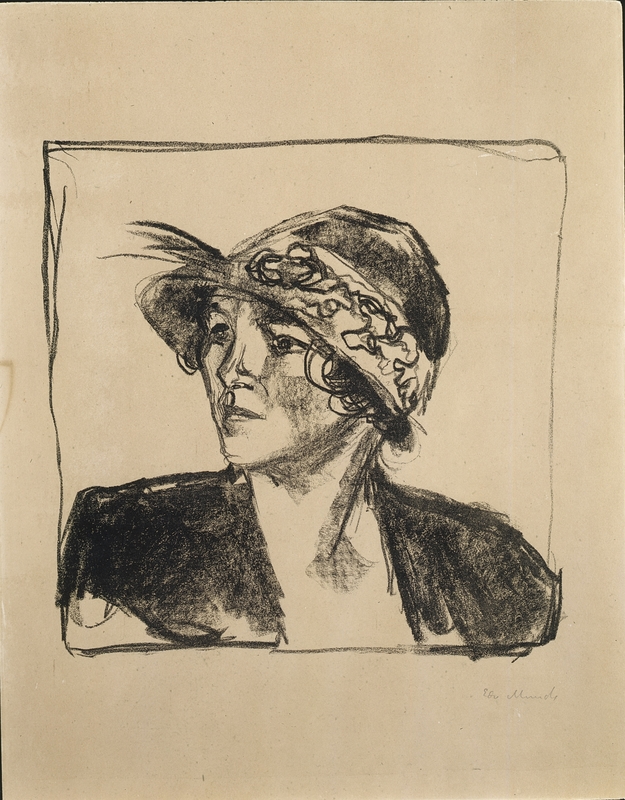 Ung dame med hatt [Grafikk]