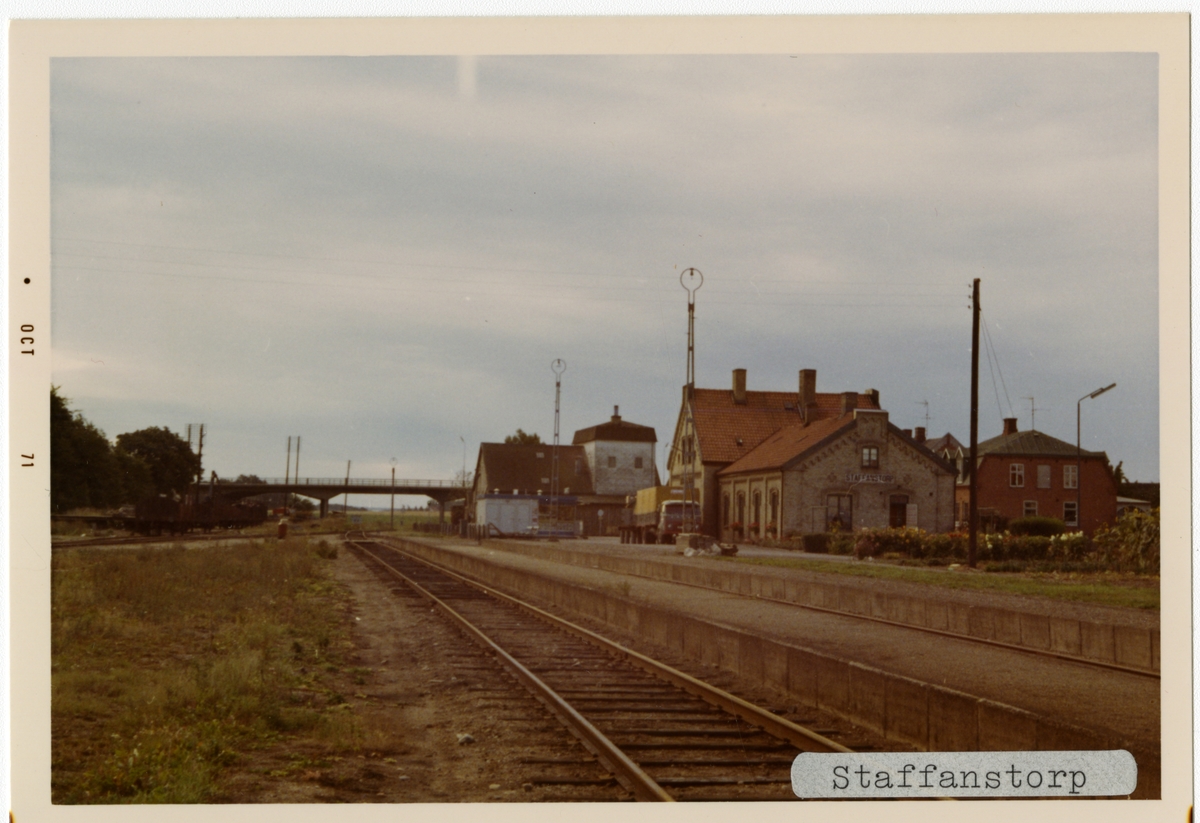 Staffanstorp station 1971. Lund Järnväg, LTJ. Stationen